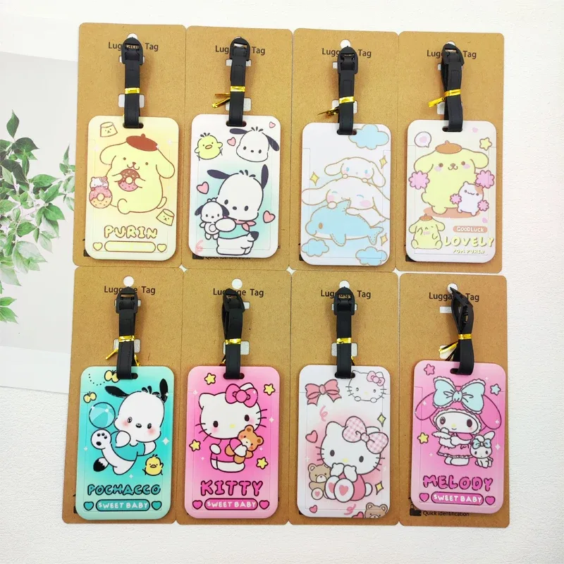 hello kitty étiquettes de bagages de voyage mignon valise id porte-adresse étiquettes d'embarquement de bagage