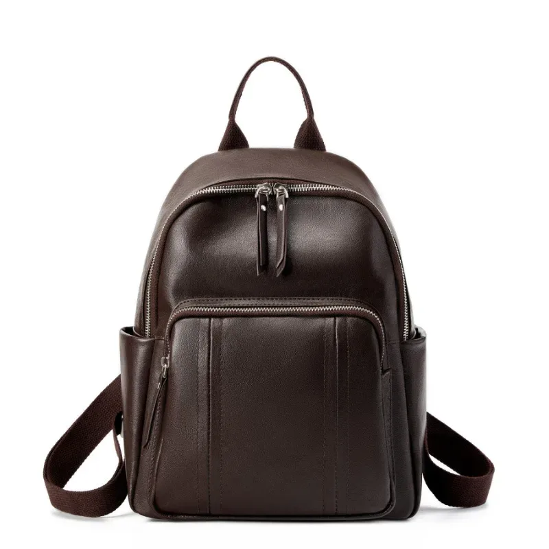 cire d'huile femme en cuir véritable sac à dos à la mode dames voyage sac à bandoulière collège filles en cuir de vache sac à dos