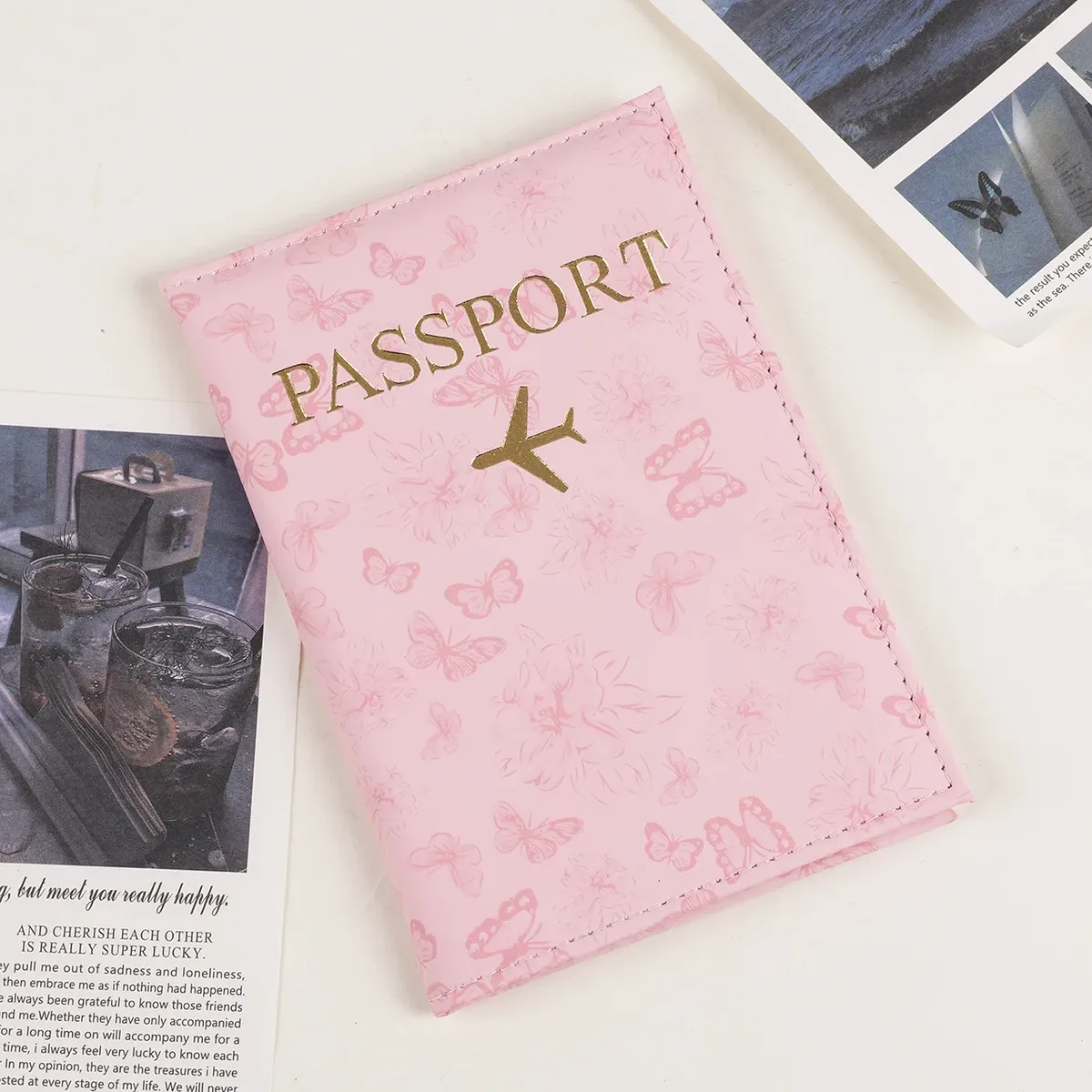 housse de protection pour passeport de voyage, porte-passeport, portefeuille, cadeau, étui pour cartes en cuir pu, sacs de rangement unisexes pour cartes