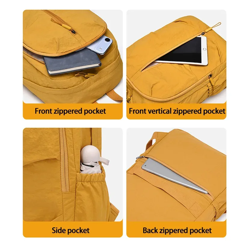 sac à dos pratique et élégant, grande capacité, unisexe, décontracté, résistant à l'eau, en nylon, pour voyage, pour ordinateur portable, pour les déplacements quotidiens