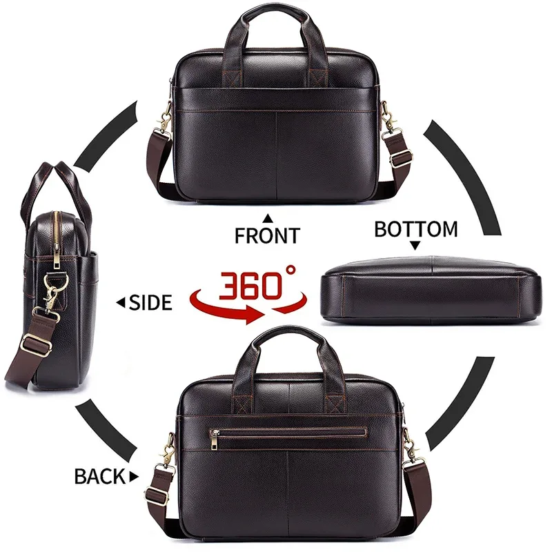sacs pour hommes très demandés, sacs à main en cuir, porte-documents en cuir de vachette pleine fleur pour hommes, sacoche pour ordinateur portable 14 pouces