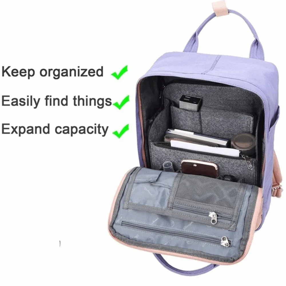 organisateur de sac à dos en feutre, insert multi-couches et multi-poches, sac de rangement multifonctionnel de grande capacité pour l'extérieur