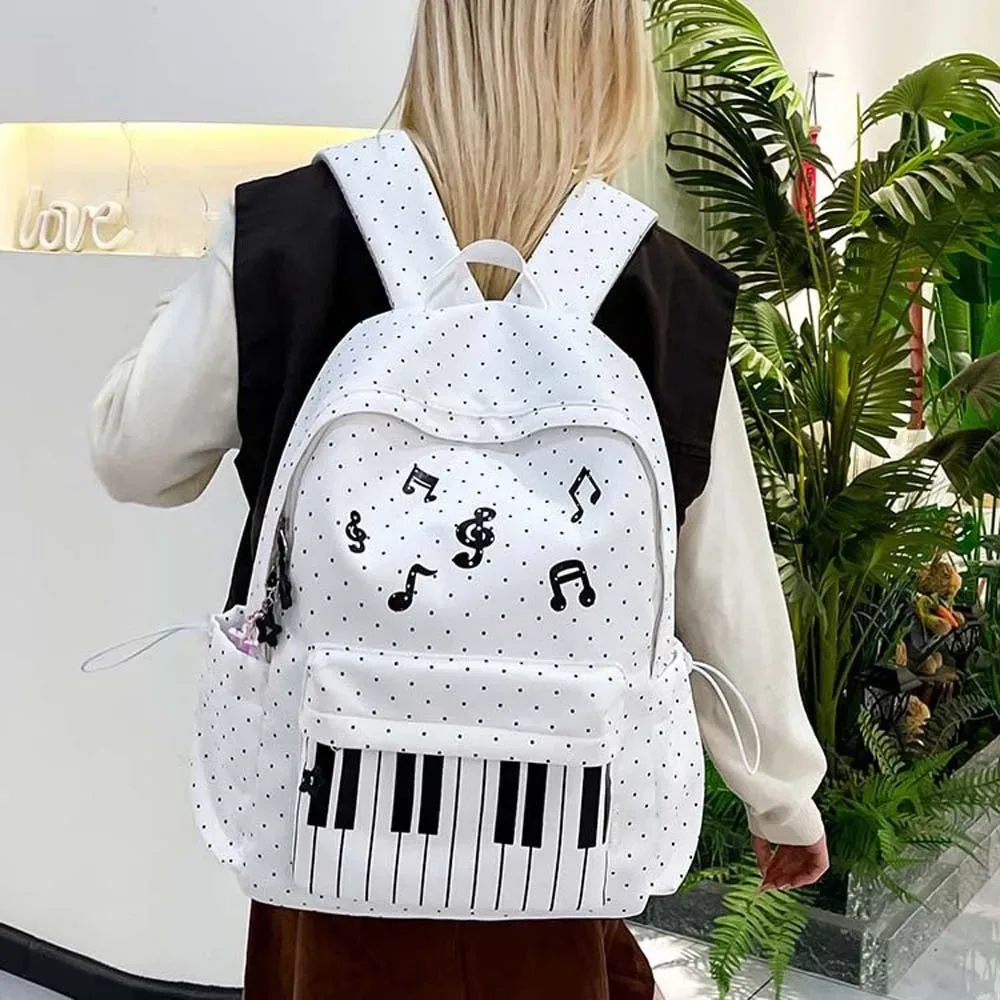 sac à dos pour piano en nylon, multi-poches, design léger, sac à dos pour clavier, couleur contrastée, style japonais, sac d'école mignon, voyages de week-end