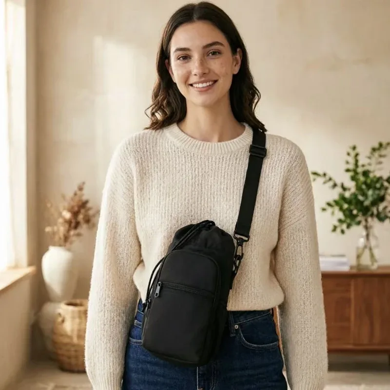 sac à bouteille d'eau portable avec sangle réglable, tasses thermiques, housse de protection isolée, poche pour téléphone, sac de voyage pour sports de plein air