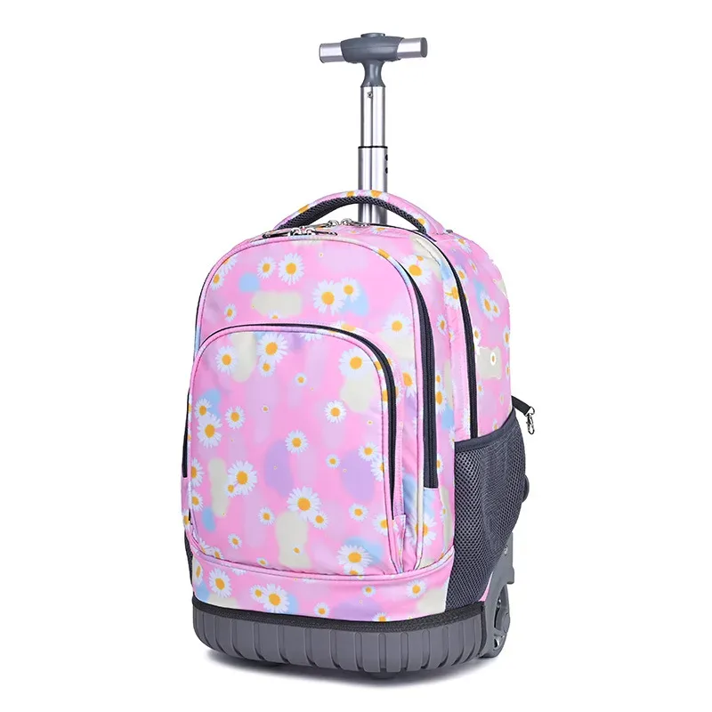 24 pouces école sac à dos roulant sacs enfants voyage chariot sac teeangers enfants sac à dos à roulettes pour fille sac d'école avec roues