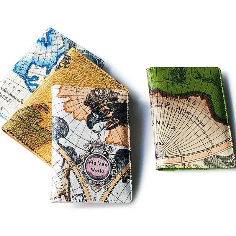 Porte-passeport de voyage, étui en cuir PU pour passeport, housse de passeport, portefeuille de voyage pour femmes et hommes