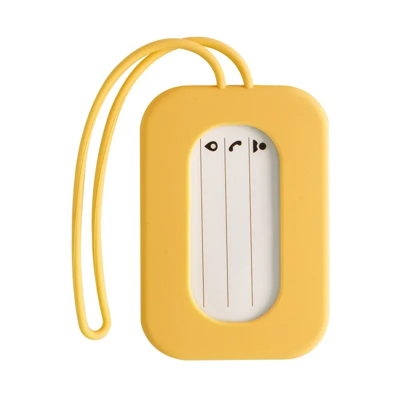étiquettes de bagage de voyage en silicone, porte-nom et porte-carte d'identité, étiquette de valise de couleur unie, étiquette de bagage d'embarquement, accessoires de voyage