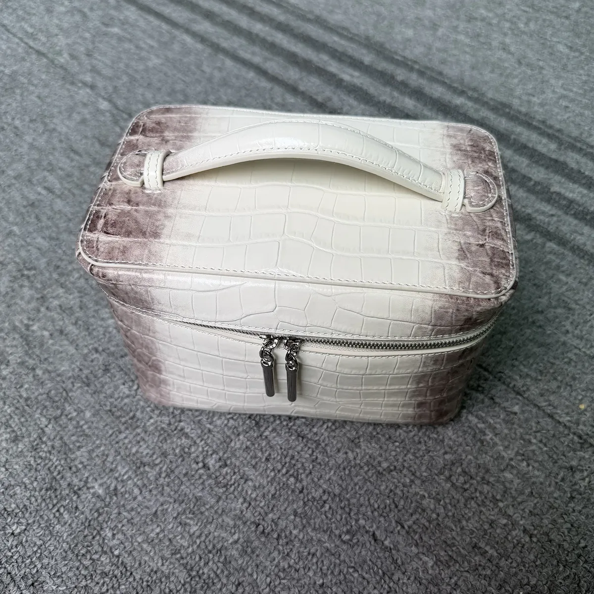sac de maquillage en cuir de vachette, collection himalaya, luxueux, grande capacité, en cuir véritable, sac de voyage portable pour femmes, sac de rangement cosmétique