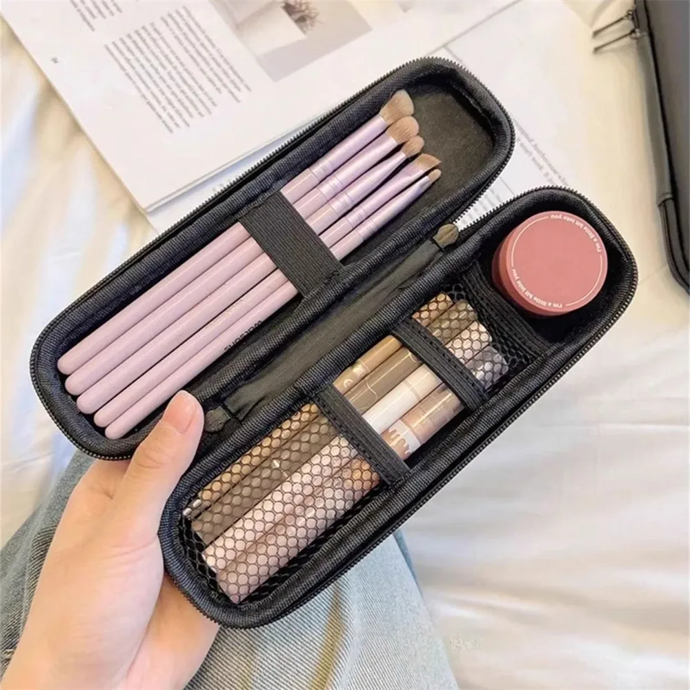 1pc portable voyage maquillage brosse sac de rangement boîte ombre à paupières brosse sourcil crayon sac de rangement maquillage des yeux portable brosse sac