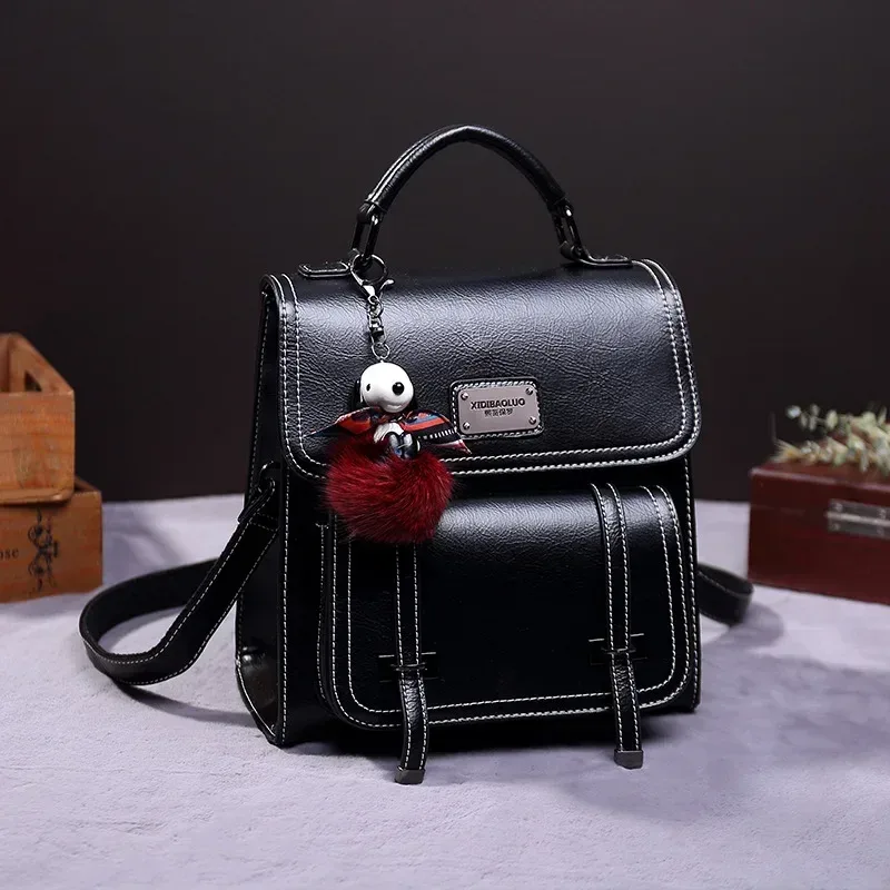 petit sac à dos femme en similicuir vintage de luxe – sacs à dos imperméables marron et noir 2026 – mochilas mujer juveniles