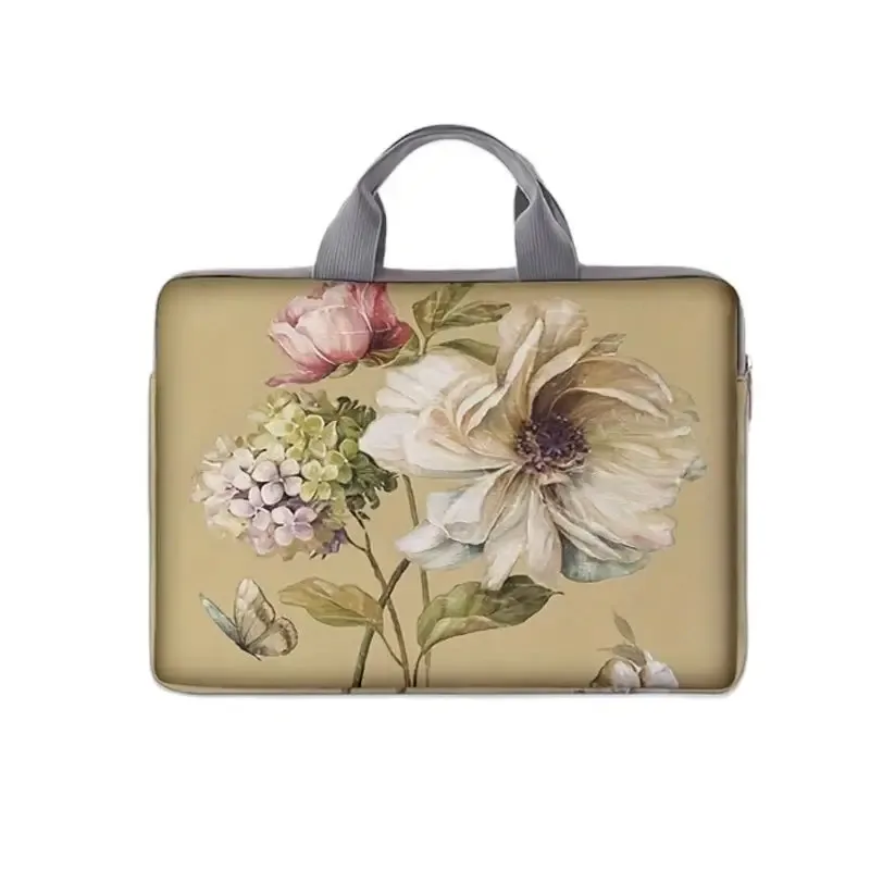 ensemble 1 pièce, sac pour ordinateur portable à motif floral, mallette, adapté aux ordinateurs portables de 14 pouces, sac pour ordinateur portable fixe