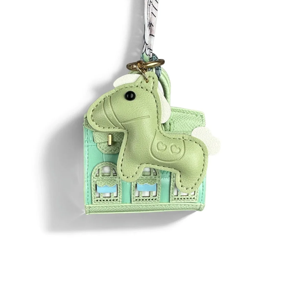 étui pour écouteurs en cuir pu en forme de maison, mignon et mini, avec porte-monnaie - décoration de sac à main - pochette de rangement portable pour écouteurs / petit portefeuille