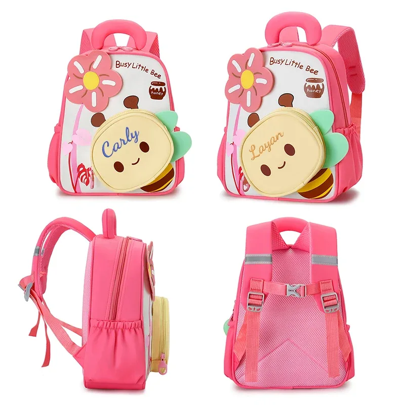 broderie personnalisée/style standard 2 options, sac à dos cartoon little bee, sac à dos mignon à double bandoulière, saison rentrée scolaire