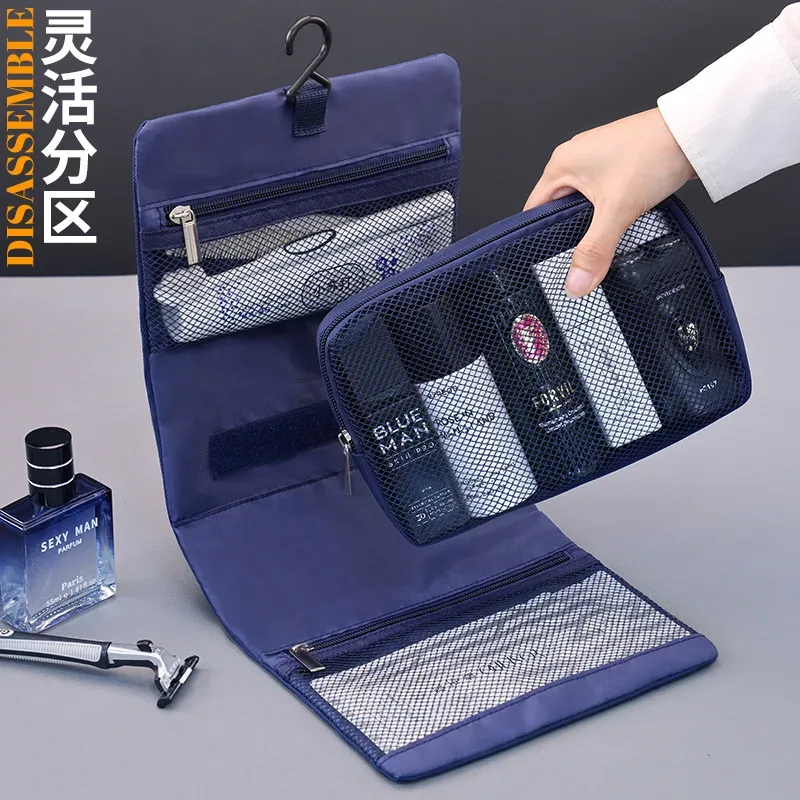 trousse de toilette pliable, sacs de rangement suspendus, trousse de maquillage pour salle de bain, sac cosmétique pour hommes d'affaires, organisateurs de voyage