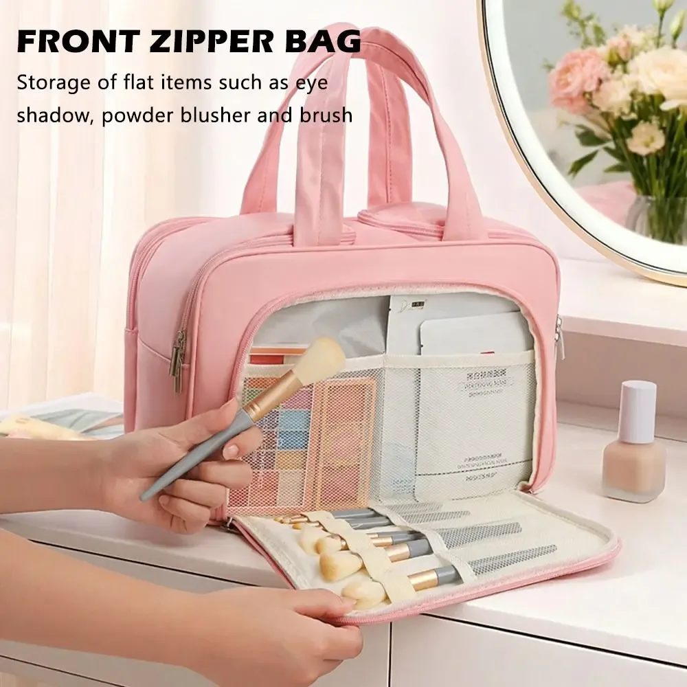 sac à cosmétiques de grande capacité, trousse de toilette portative étanche, organisateur de maquillage multi-compartiments, sac de rangement de maquillage