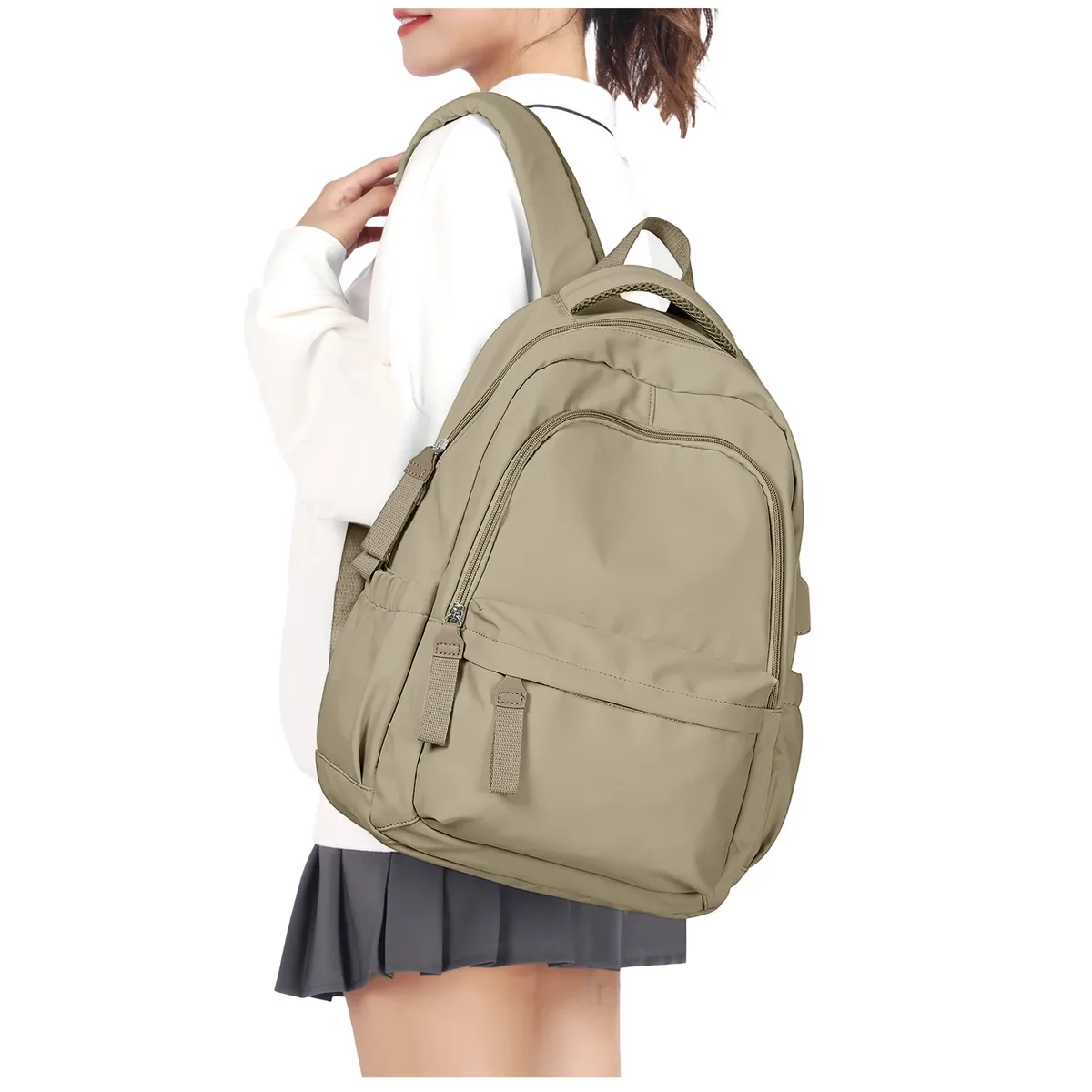 sac à dos scolaire, sac à dos décontracté et tendance, sac à dos pour ordinateur portable, sac d'école simple à grande capacité avec fermeture éclair pour filles et garçons