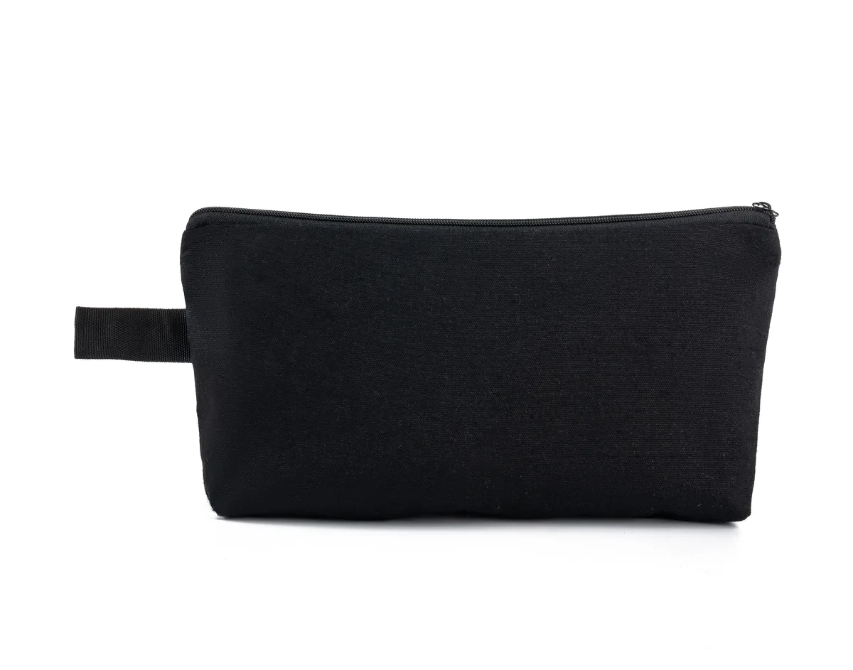 10-100 pièces de pochettes de maquillage en toile personnalisées, grande capacité, trousse à crayons avec crochet, sac de rangement pour papeterie, cadeau portable pour bureau et fête