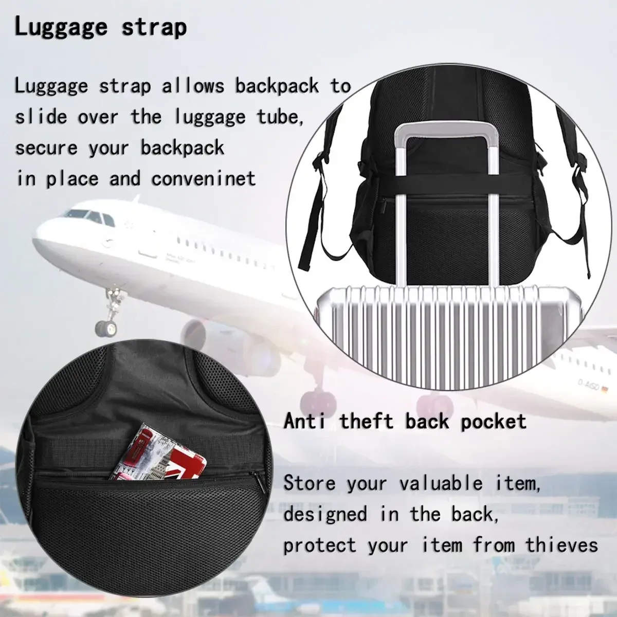 Sac à dos de voyage pour ordinateur portable Anime Shangri-La Frontier, sac à dos pour ordinateur portable professionnel résistant à l'eau avec port de chargement USB, sac d'université