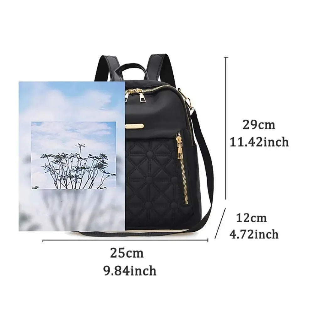 sac à dos de luxe simple en tissu oxford, sac à bandoulière multifonctionnel de couleur unie, sac à main de style coréen rétro