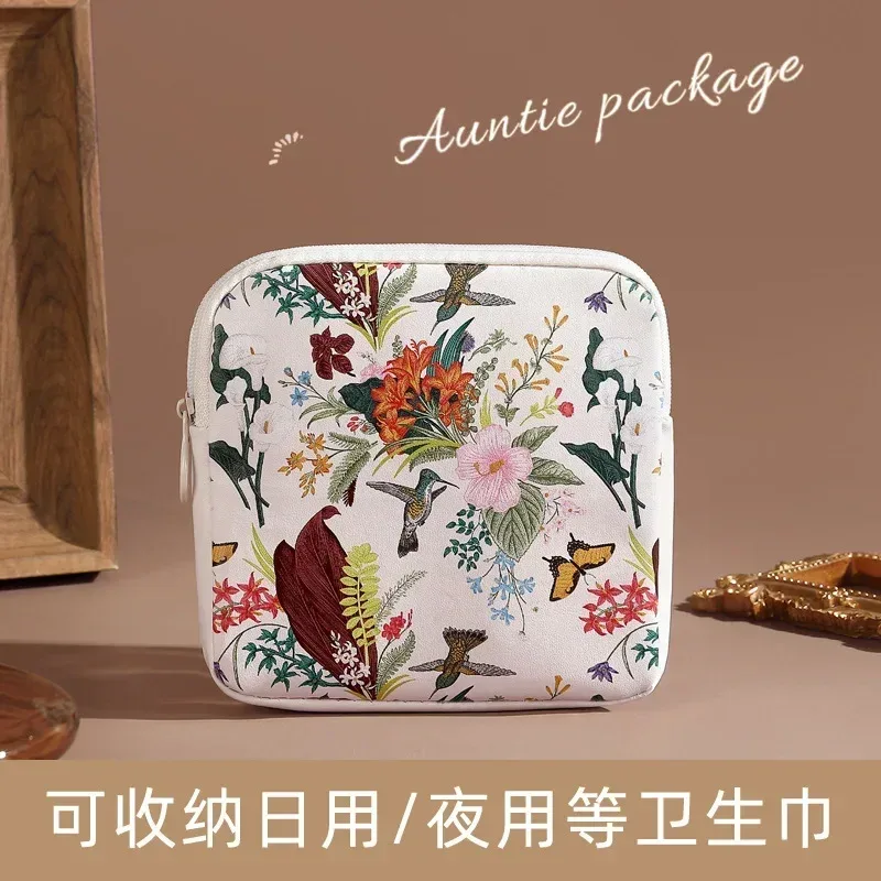sac de maquillage cosmétique créatif, porte-monnaie de grande capacité, sac pour serviettes hygiéniques, mini organisateur de câbles de données portables pour femmes et filles