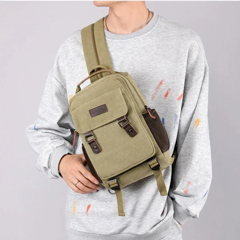 petit sac à dos pour hommes toile sacs à dos décontractés pour hommes 2025 mini sac d'école pour hommes sac à dos homme multi-fonction sac à bandoulière voyage