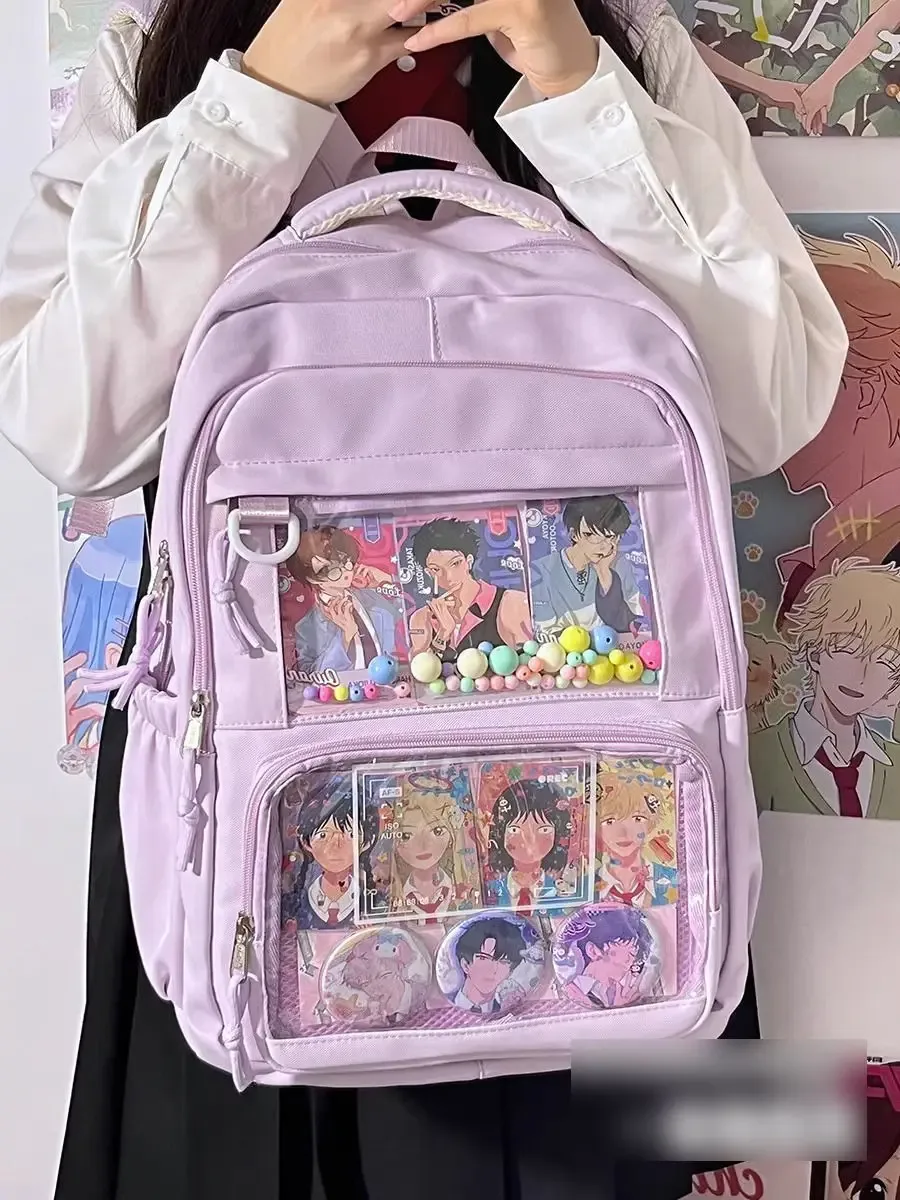 sac à dos de grande capacité pour femmes, style collège simple japonais, cartable d'étudiant, sac à dos d'ordinateur, sac ita pour fille douce et mignonne