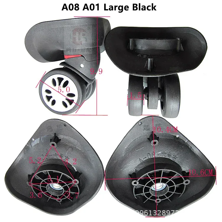 a01 a08 a-08 roues d'avion silencieuses boîtier de chariot bagages roue universelle valise réparation accessoires roues de remplacement roulette