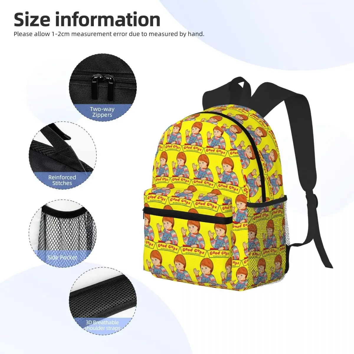 sac à dos d'école good guys child's play chucky pour garçons et filles, sac à dos de randonnée, sac à dos de voyage, sac à bandoulière