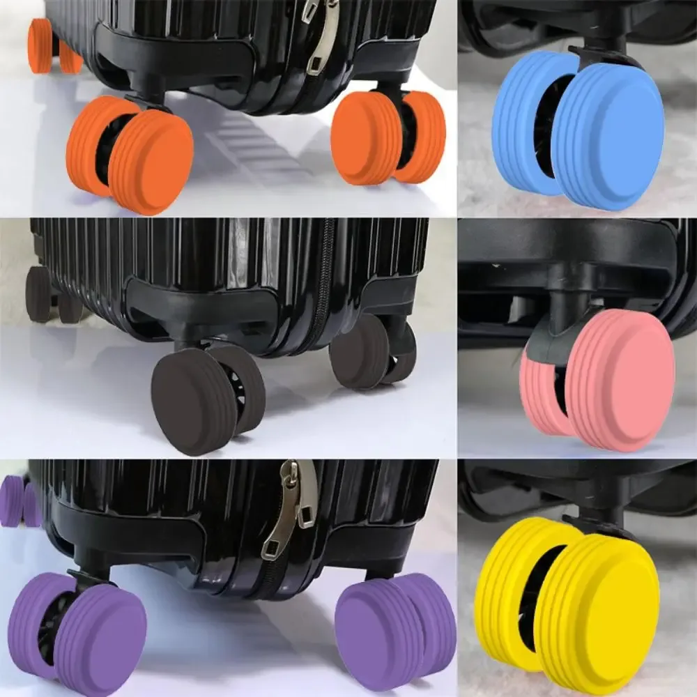 lot de 8 protections en silicone pour roulettes de bagages, réduction du bruit, absorption des chocs, anneaux de protection antidérapants pour valises