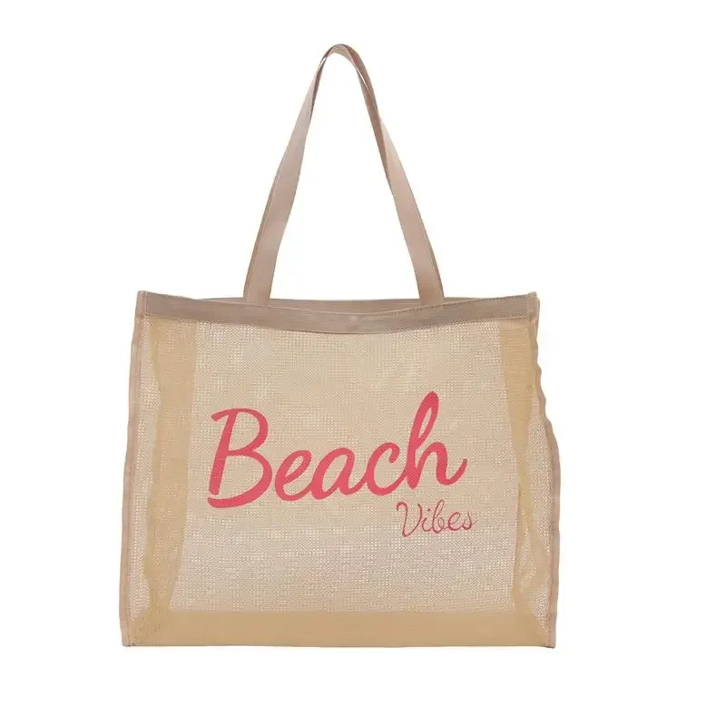 sac fourre-tout en maille pour femmes, grand sac de shopping réutilisable, durable, pour la piscine, le fitness et les voyages