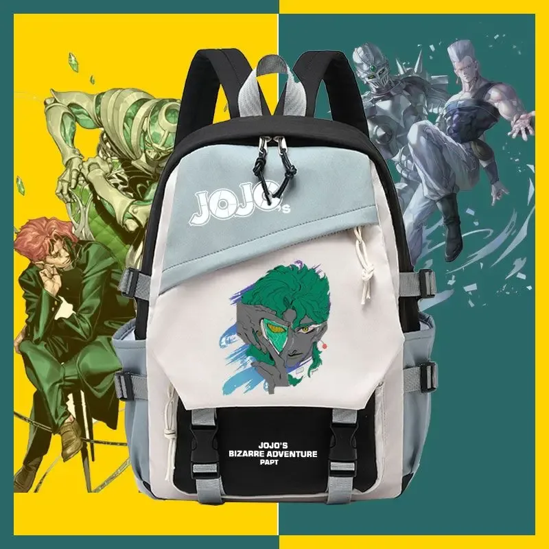 kujō jōtarō anime jojo's bizarre adventure sac à dos étudiant sac d'école toile adolescents sac à dos de voyage en plein air cadeau de mode