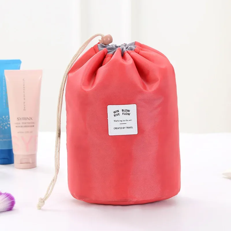 sac à cosmétiques rond étanche pour femmes, sac de maquillage de voyage, organisateur de maquillage, rangement féminin, trousse de toilette, boîte pour dames