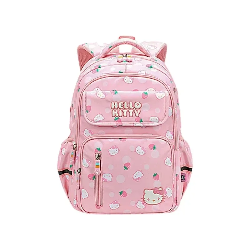 sac à dos scolaire hello kitty 42 mm, motif fraise kuromi, sacs pour soulager le fardeau, protéger la colonne vertébrale, imperméable, pour étudiants