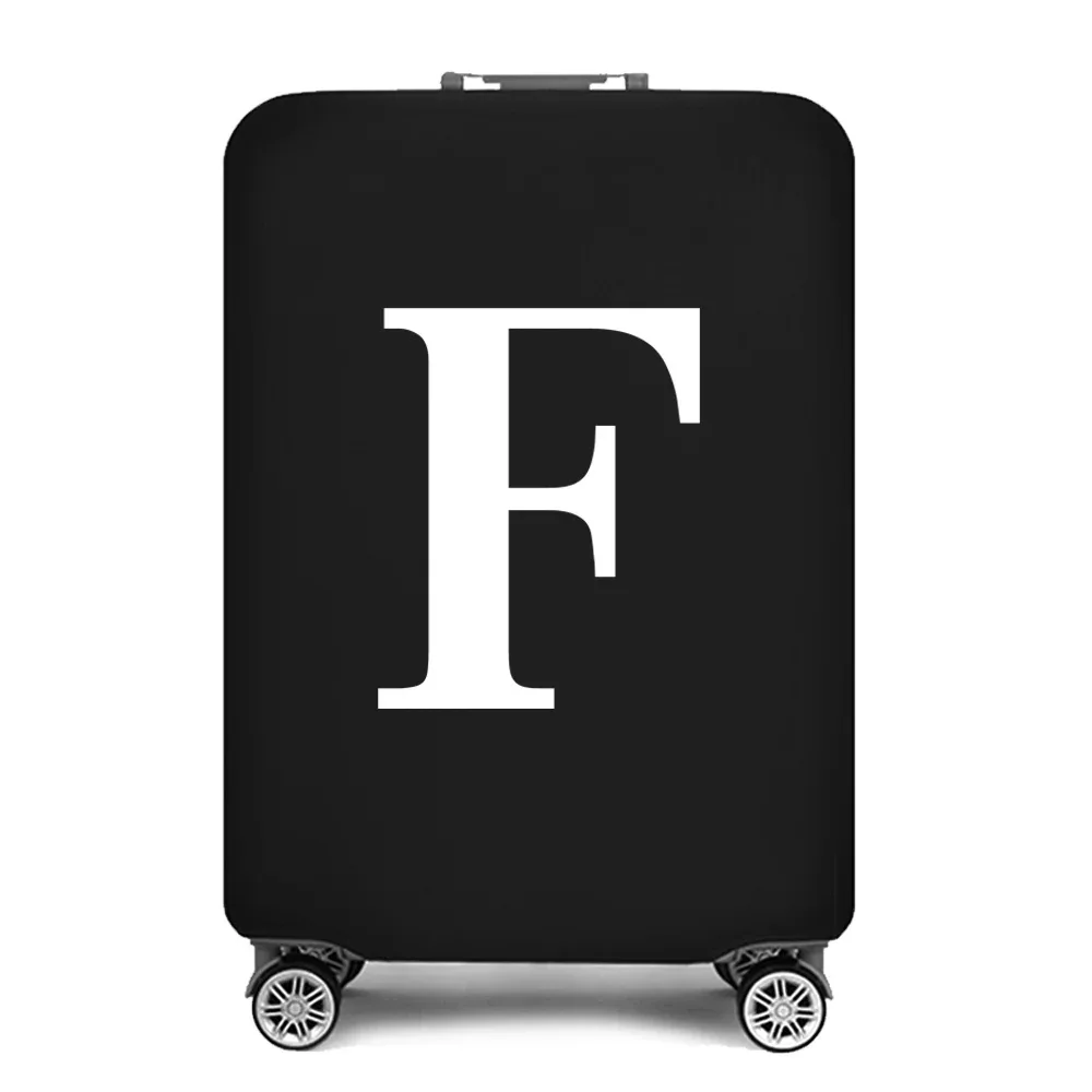 housse de protection pour bagages, housse de protection pour valise de 18 à 28 pouces, accessoires de voyage, 26 lettres blanches imprimées, housse anti-poussière élastique