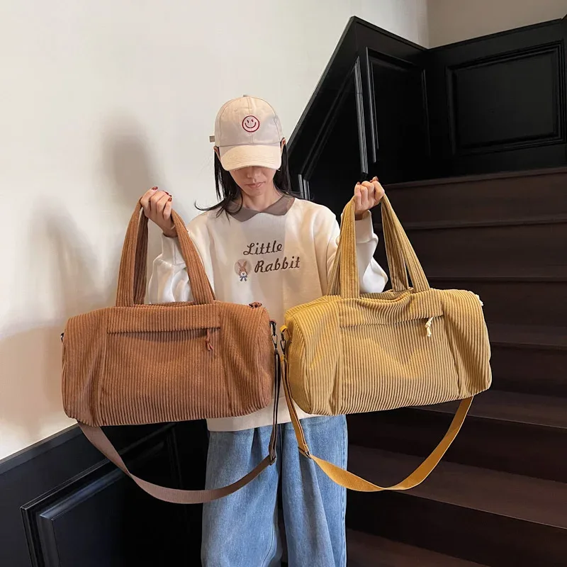 sac de voyage de haute qualité en velours côtelé pour femmes, sac à bandoulière, fourre-tout pour dames, grand sac à main de styliste, 2026