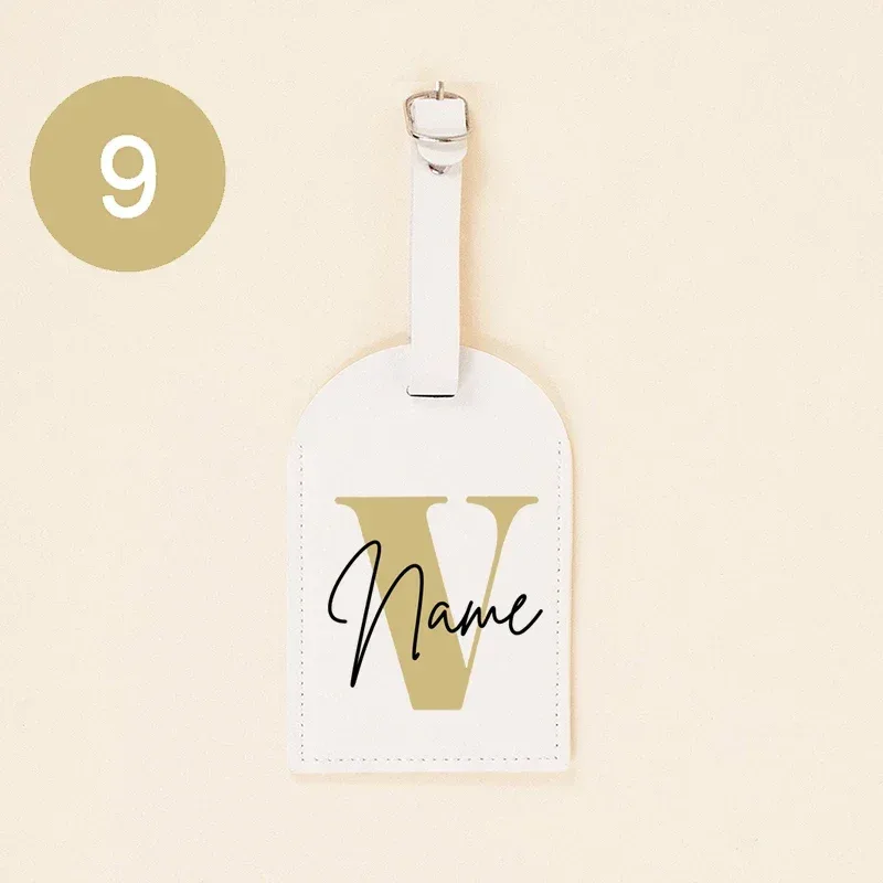 étiquette de bagage monogramme personnalisée en pu, initiale avec nom en cuir pour valise, bagages, sac à main, étiquette de sac de voyage, meilleurs cadeaux