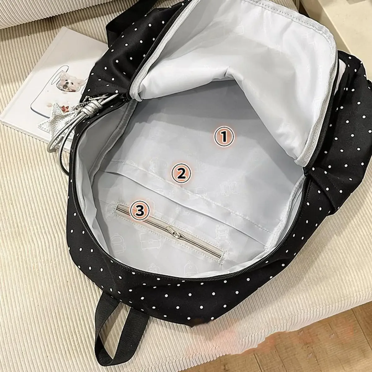 sacs à dos pour étudiantes, motif à pois, grande capacité, tendance, simples, pour femme et fille