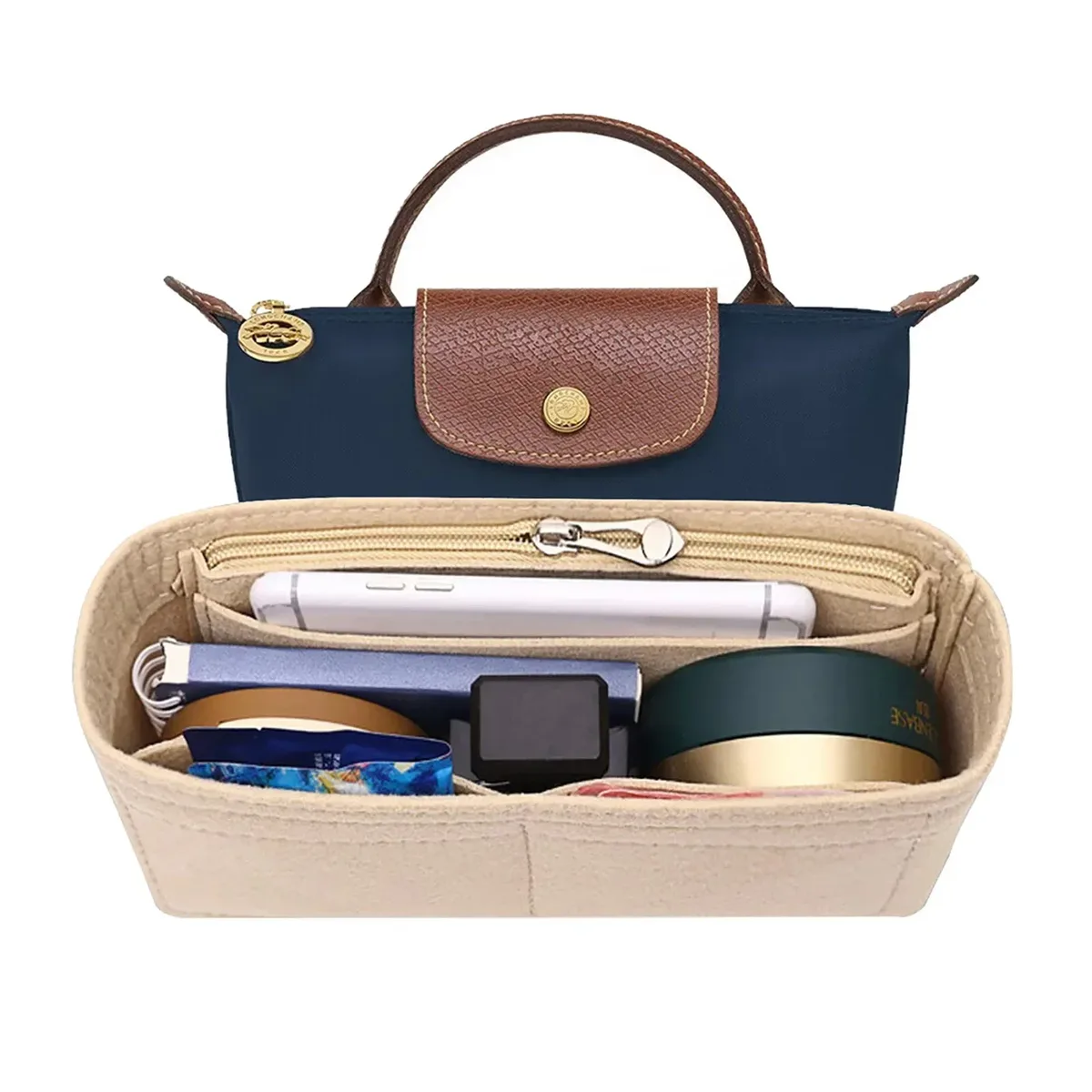 sac à main en feutre, sac de rangement, sac à main, organisateur pour longchamp, mini sac à bandoulière