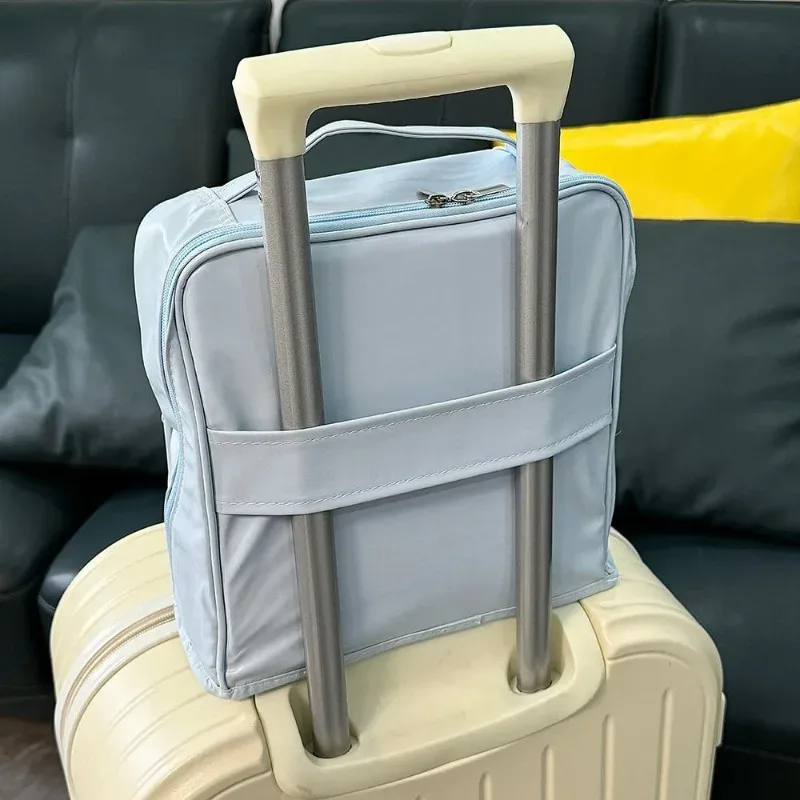 sac de rangement pour articles de toilette, grande capacité, en pu, étanche, à porter à la main, organisateur de cosmétiques, accessoire de beauté pour femmes, pour voyage