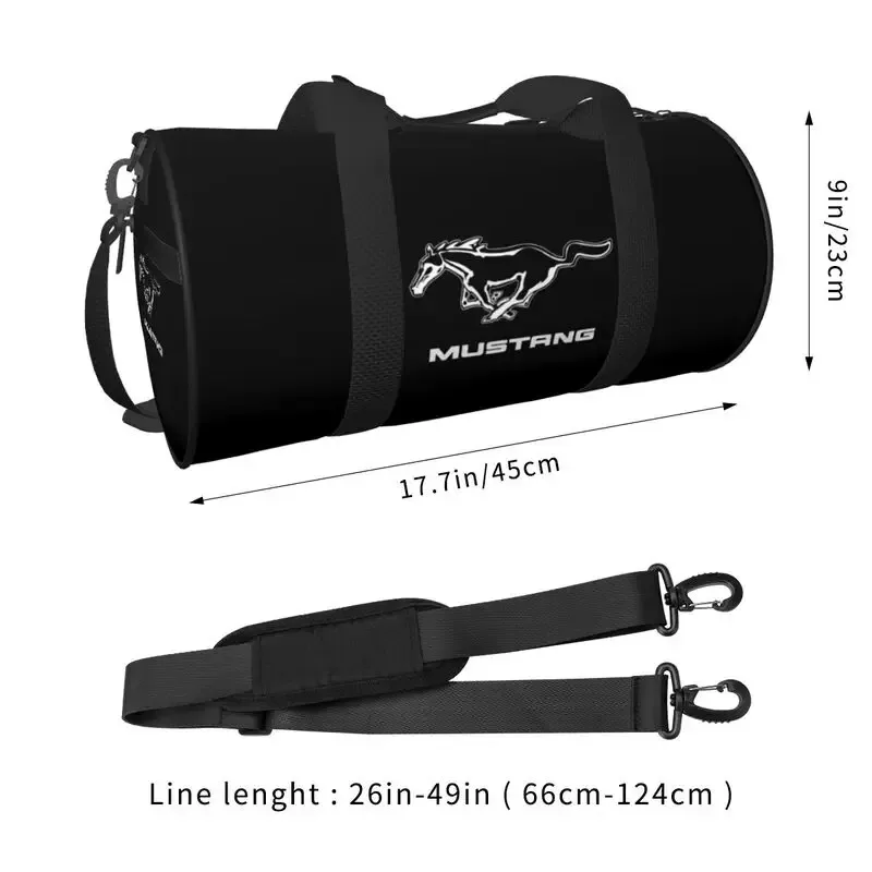 Sac polochon de voyage imprimé Mustang personnalisé, sacs de nuit de grande capacité, fourre-tout étanche, sac de Sport léger pour Yoga et Gym