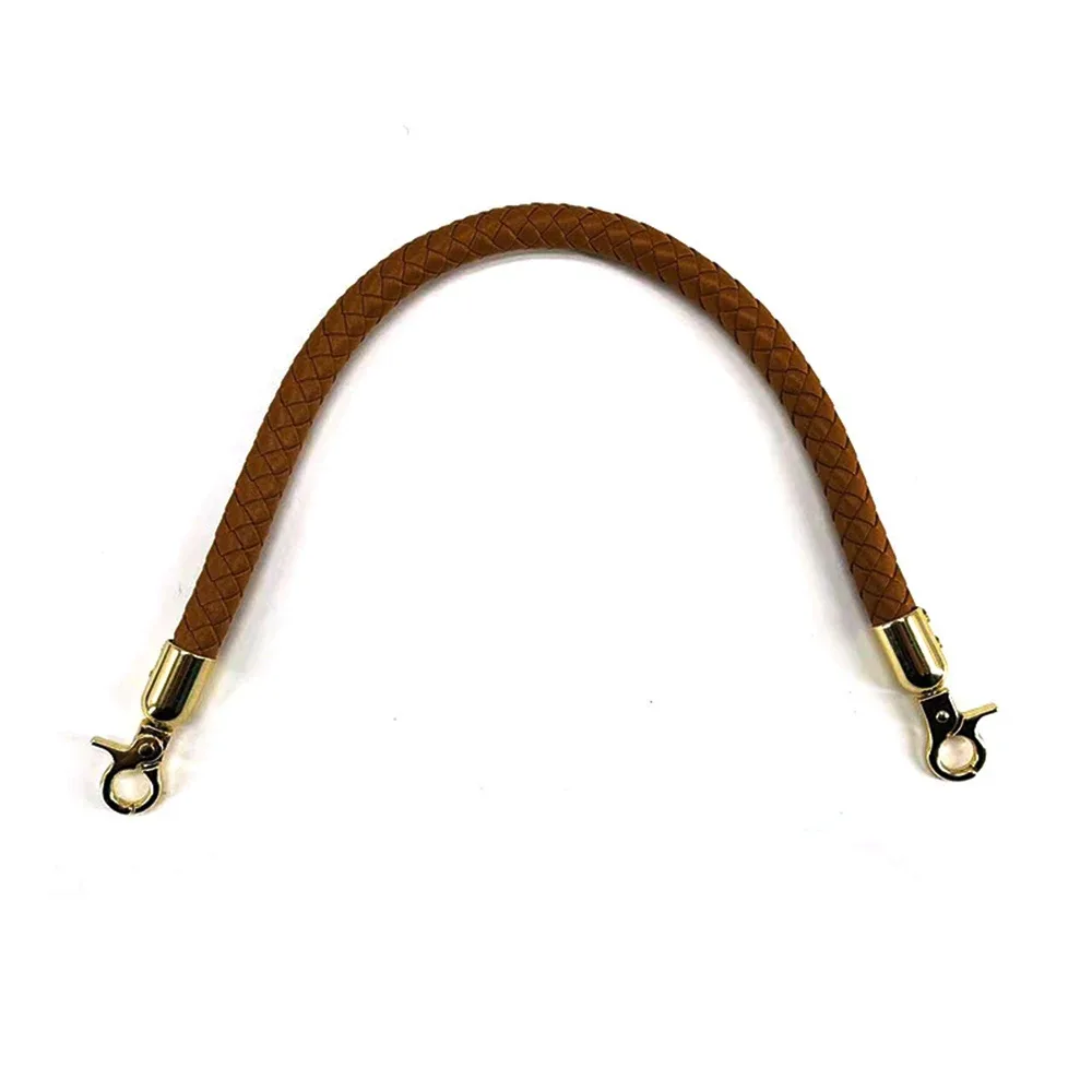 poignées en corde tressée en cuir pu 30/40/60cm, pour sacs à main, sangle de sac à bandoulière, accessoires de sac de bricolage pour sacs, boucle à crochet en alliage métallique
