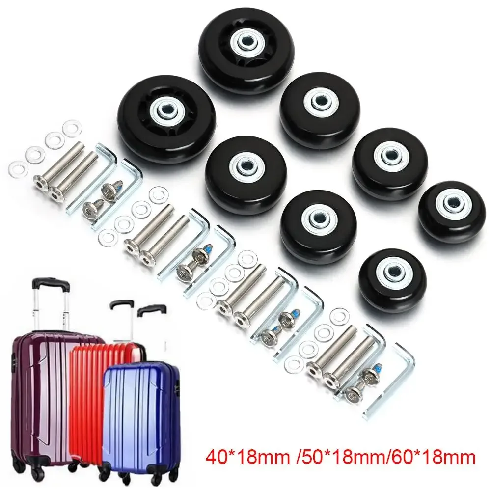 roues de remplacement avec vis pour valise de voyage, kit de réparation d'essieux 40/45/50/60mm, 2 pièces