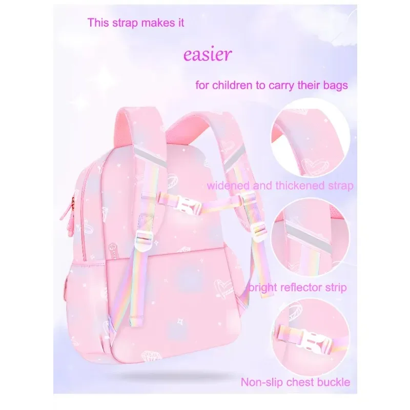 sac à dos d'école pour filles, 3 pièces, grande capacité, sac d'école pour enfants avec étui de transport pour crayons et repas, sac à dos de voyage, cadeau pour enfant