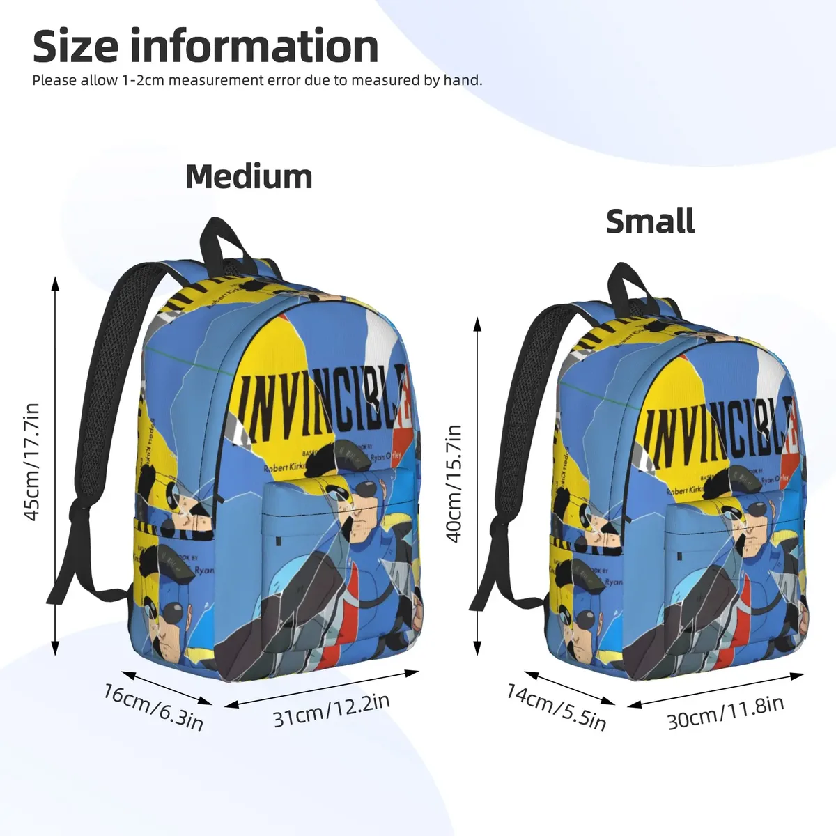 sac à dos invincibles comic pour hommes et femmes, sac à bandoulière pour ordinateur portable, durable, à la mode, pour lycée, randonnée, voyage