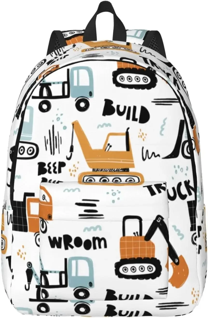 sac à dos en toile de dessin animé léger pour hommes et femmes, sac de voyage décontracté, sac à dos extérieur, sac à dos pour ordinateur portable, camion