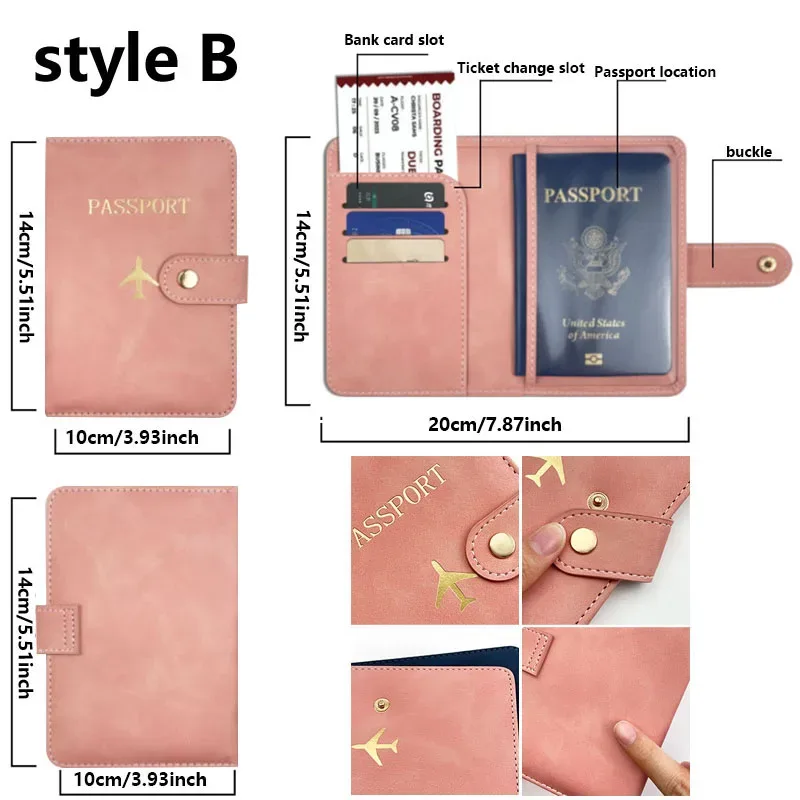 étui porte-passeport en cuir pour essentiels de voyage, portefeuille cartes de crédit, housse de passeport pour femme/homme avec boucle