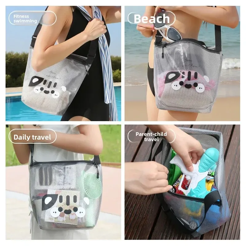 sac de plage de natation en plein air, étanche, séparation sèche et humide, sac de rangement de grande capacité, sac à bandoulière simple pour articles de toilette de plage