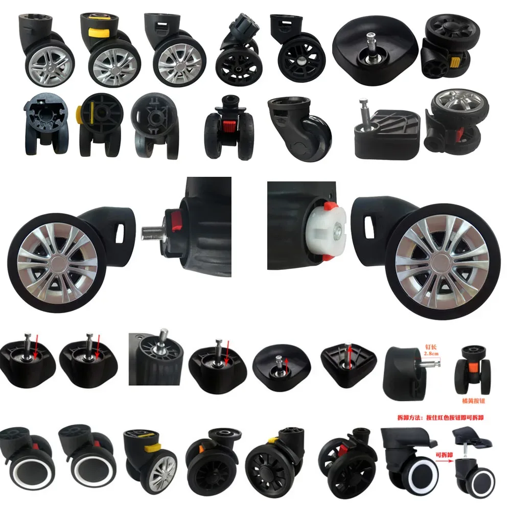 Accessoires de remplacement de bagages pour valise, roues universelles amovibles démontables, pièces de réparation de poulie de roue détachables enfichables