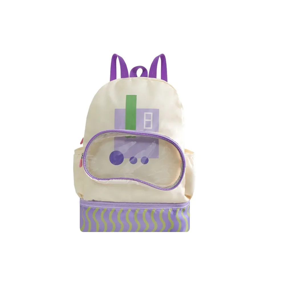 sac de rangement étanche pour la natation, design cartoon, séparation humide/sèche, sac à dos de natation à double bretelle avec compartiment à chaussures