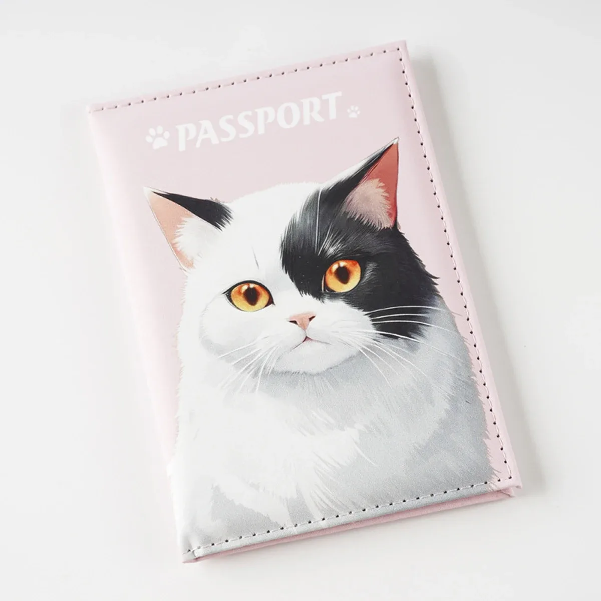 clips de passeport chat chien mignon, porte-passeport imprimé dessin animé en cuir pu, porte-documents de voyage, housse de protection pour billets aériens